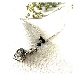 Vintage 90s Y Necklace with Silver Heart